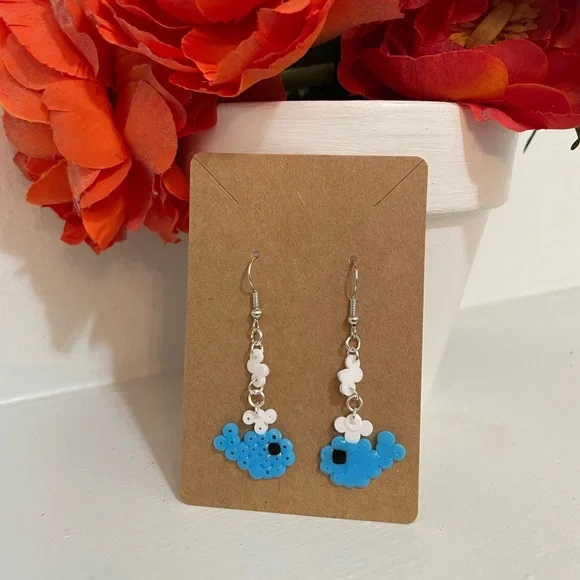 Hand Crafted Jewelry Perler Bead Whale Earrings Poshmark